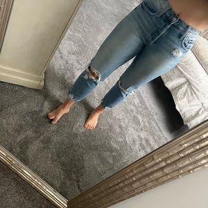 Mother ripped high waisted jeans